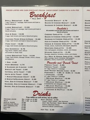 Wright’s Family Diner menu 1